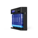Încărcător inteligent cu 6 sloturi, compatibil cu baterii 18650 și 21700 - imagine 3